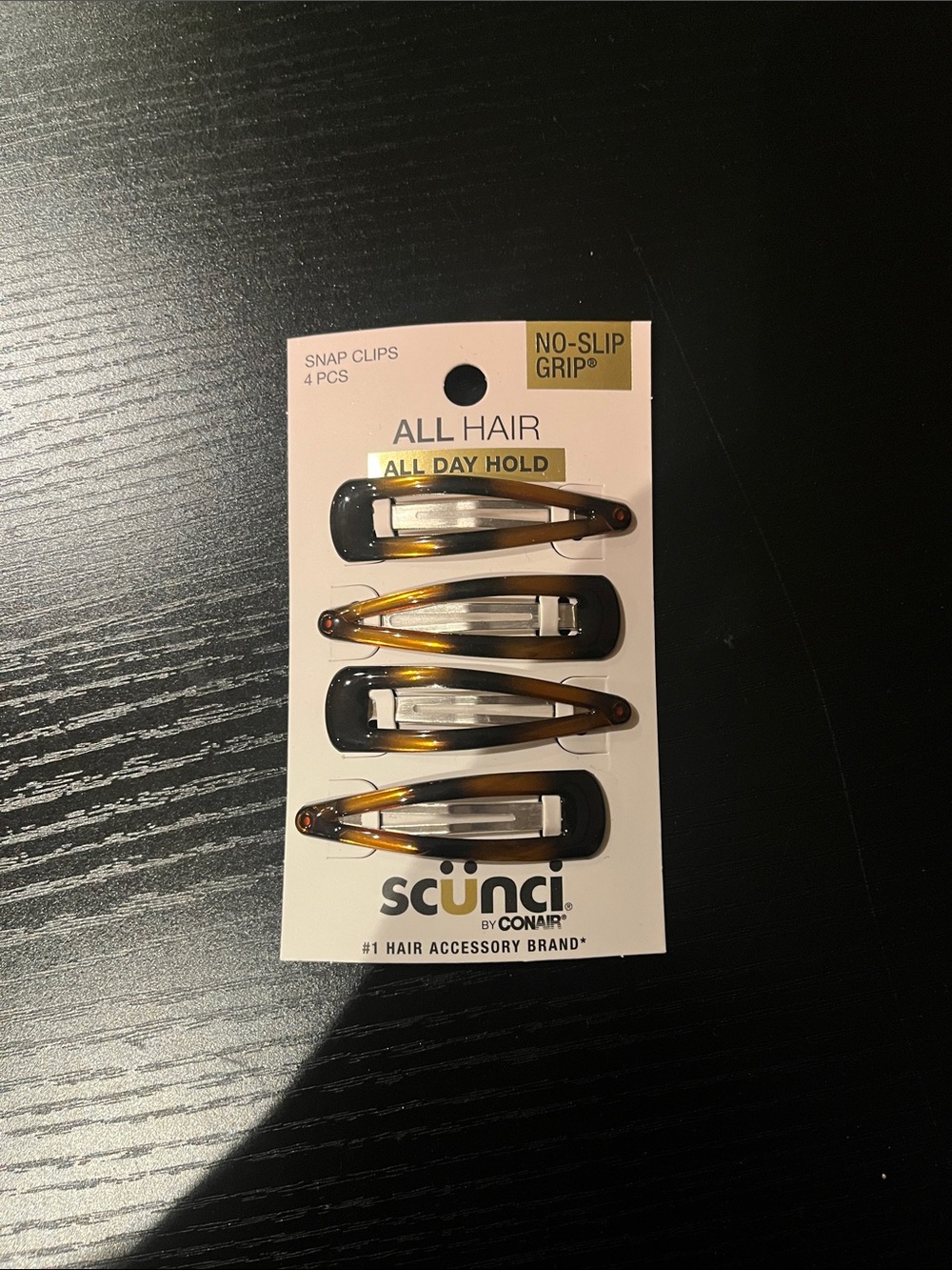 scünci Tortoiseshell Snap Hair Clips - Brown and Black
